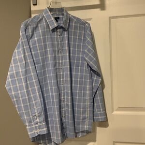 Tommy Hilfiger Light Blue Checkered Dress Shirt